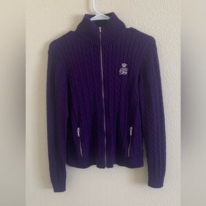 Ralph Lauren Vintage Purple Cable Knit Jacket